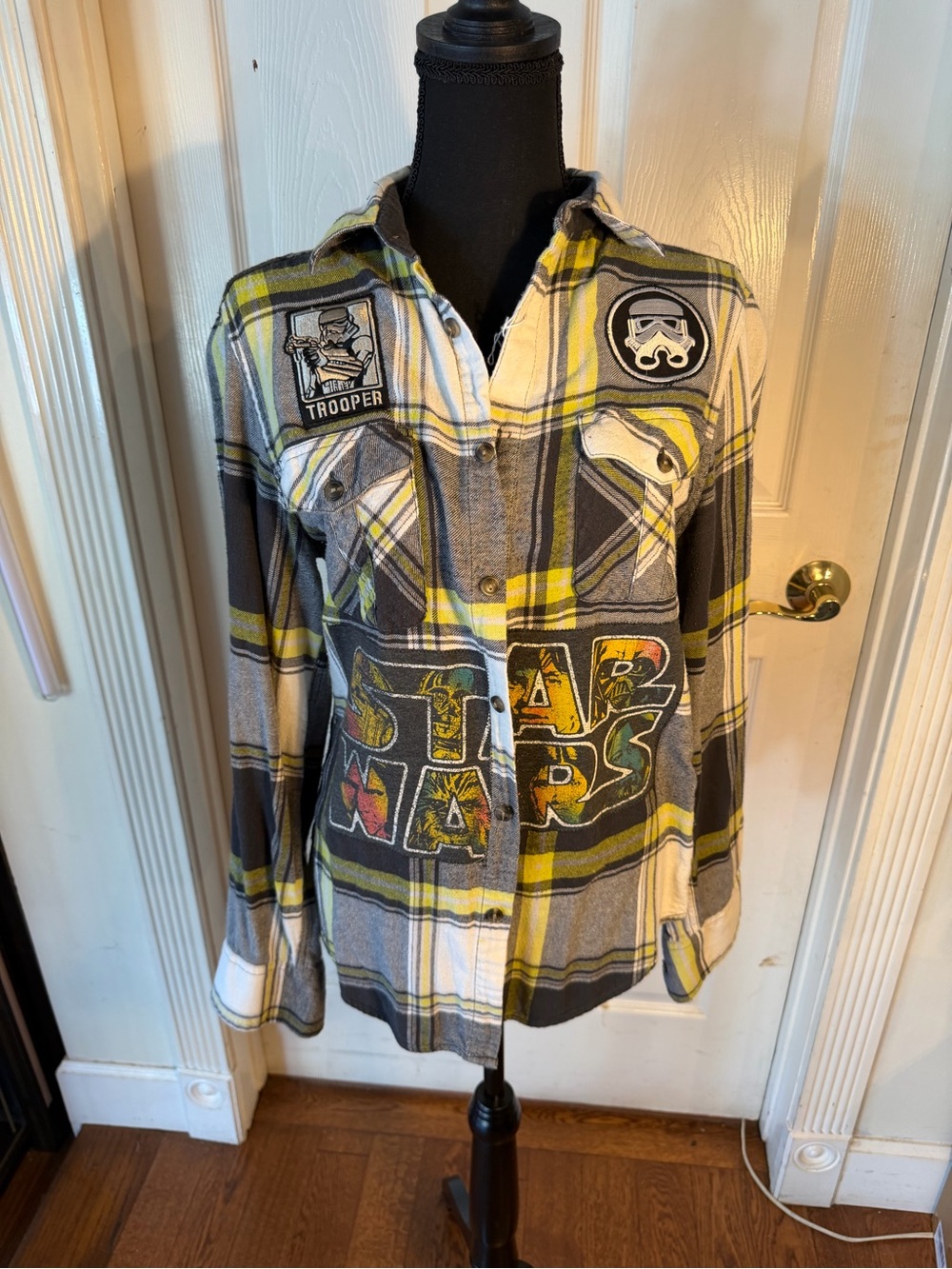 Mossimo Supply Co. Black and Yellow Plaid Shirt